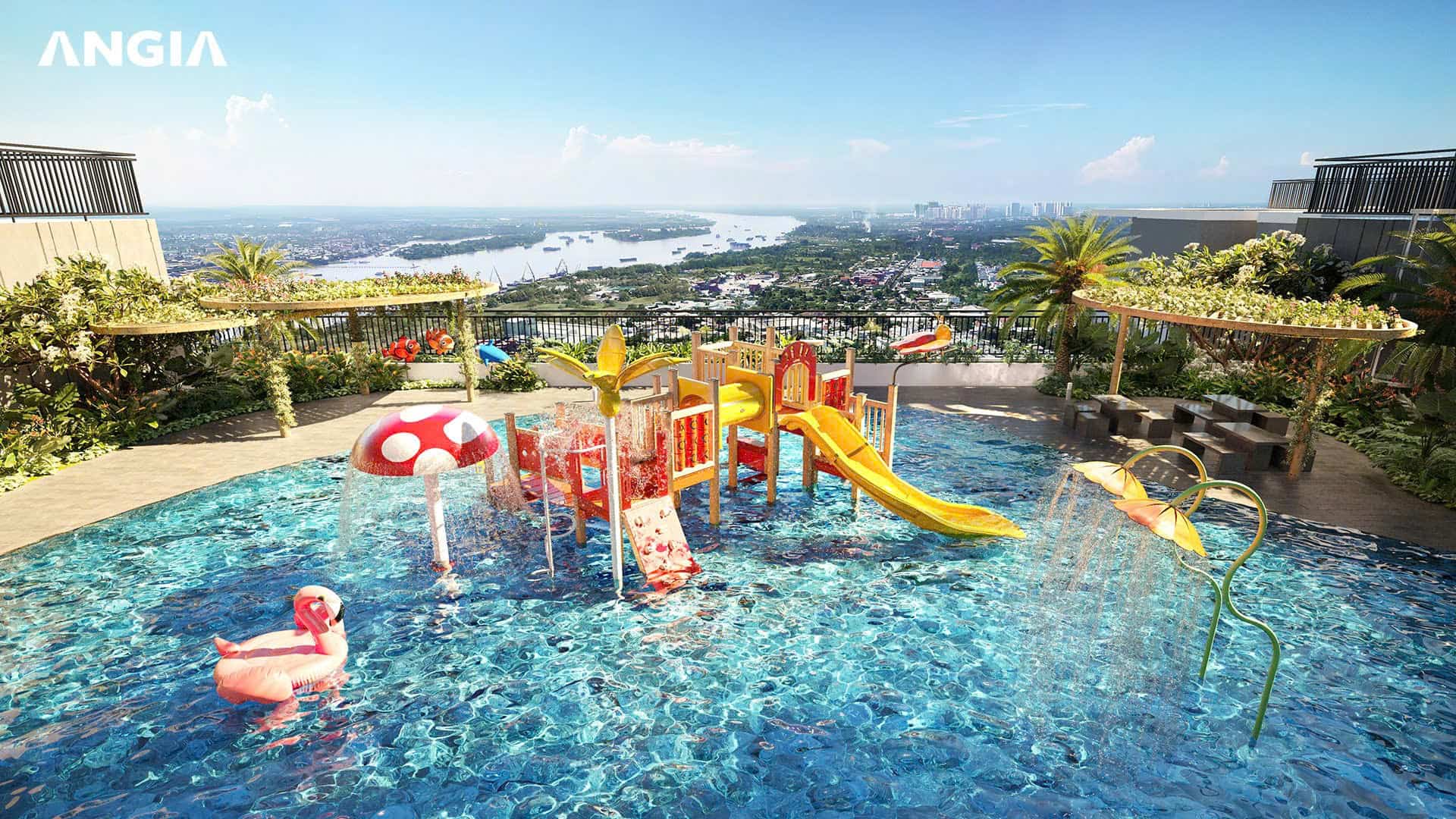 Hồ bơi vô cực trên cao 120m tại căn hộ The River Collection